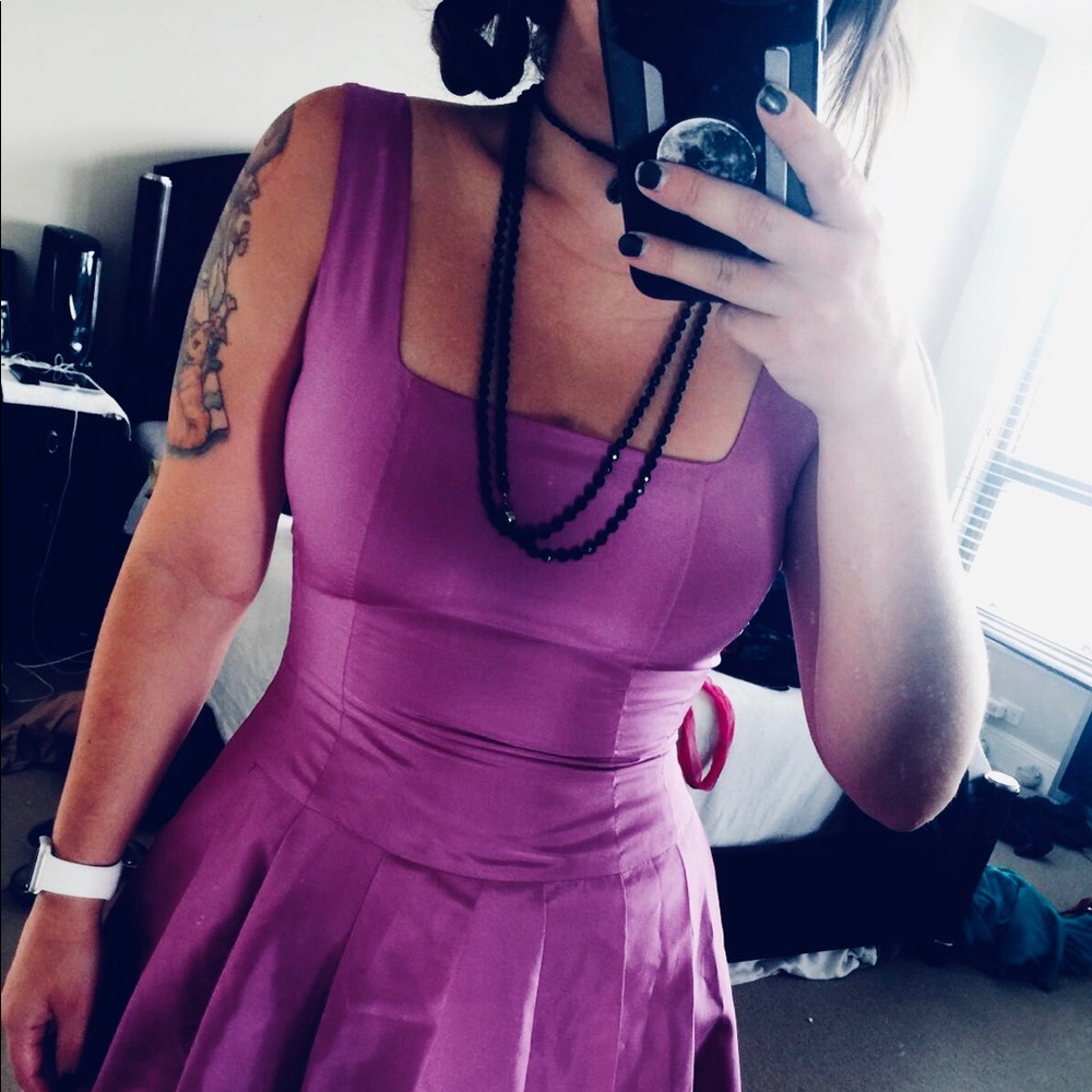 100% Silk, prom flattering pink dress